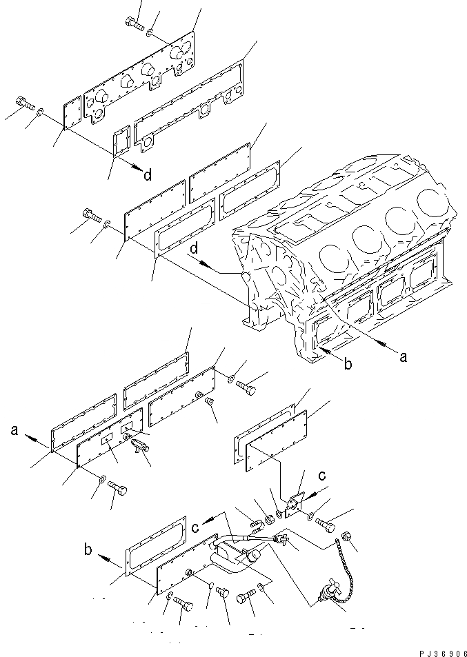 Схема запчастей Komatsu SA8V170-1B - БЛОК ЦИЛИНДРОВ COVER(№9-) БЛОК ЦИЛИНДРОВ