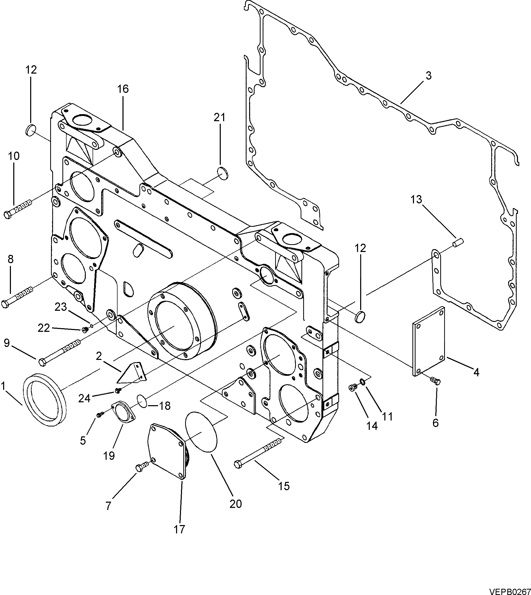 Схема запчастей Komatsu SAA12V140Z-E2-90 - ПЕРЕДН. ПРИВОД COVER ДВИГАТЕЛЬ