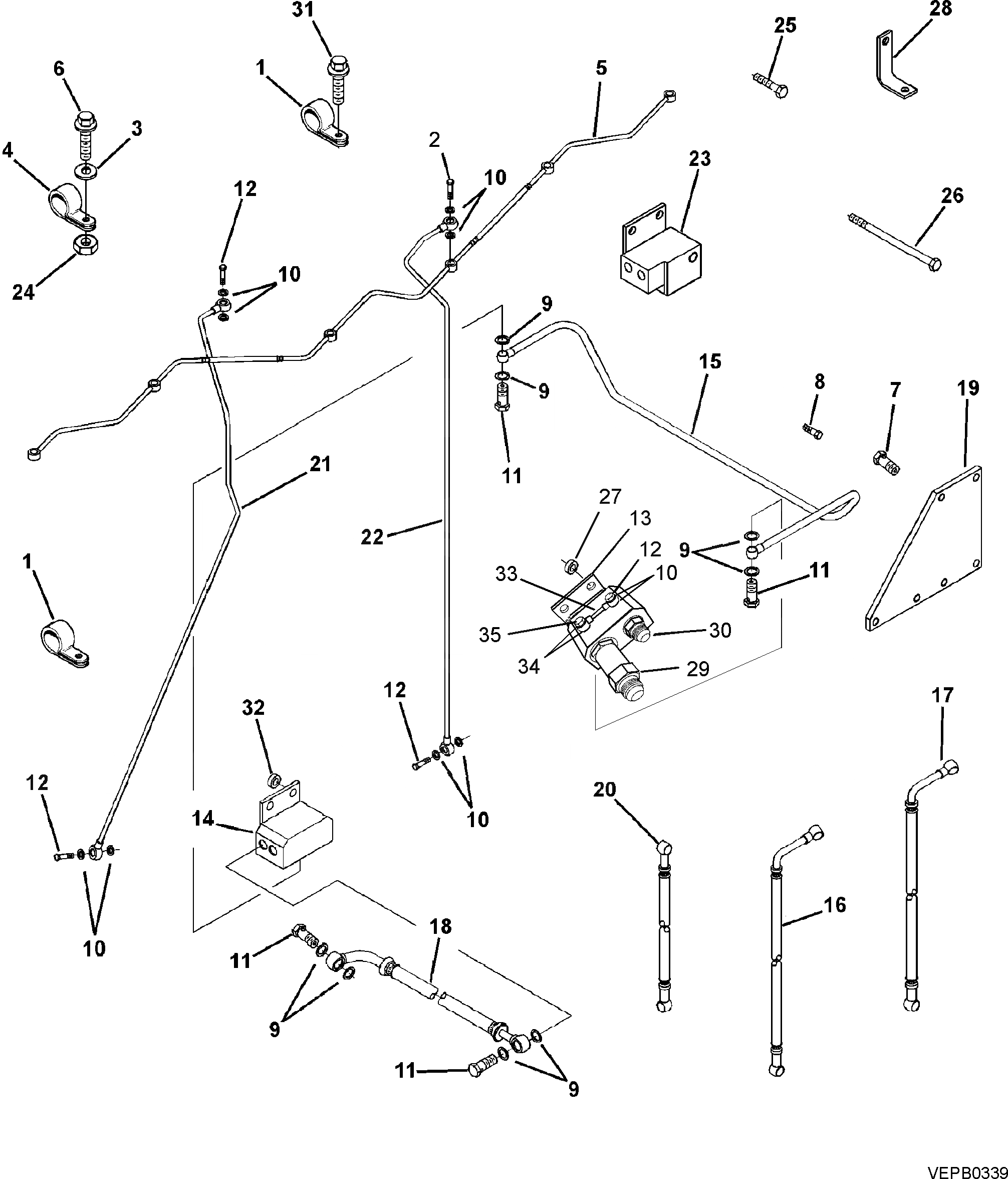 Схема запчастей Komatsu SAA12V140Z-E2-90 - ТОПЛИВОПРОВОД.(№79-) ДВИГАТЕЛЬ
