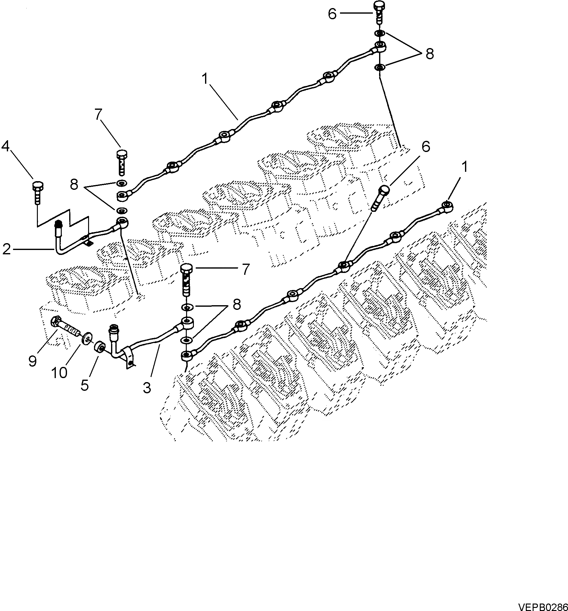 Схема запчастей Komatsu SAA12V140Z-E2-90 - ВЕНТИЛЯТОР ТРУБКА ДВИГАТЕЛЬ