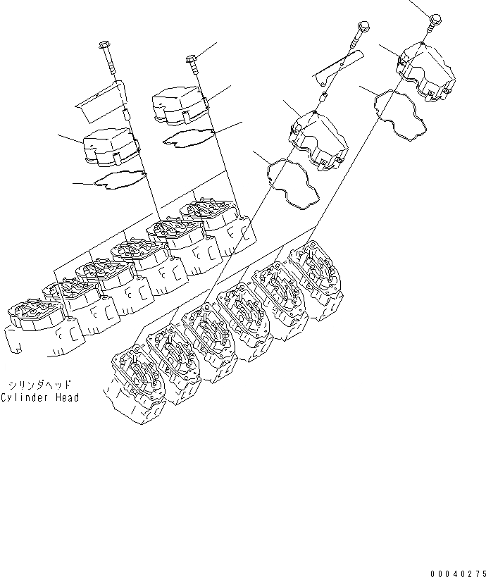 Схема запчастей Komatsu SAA12V140E-3A - КРЫШКА ГОЛОВКИ(№-9) ДВИГАТЕЛЬ