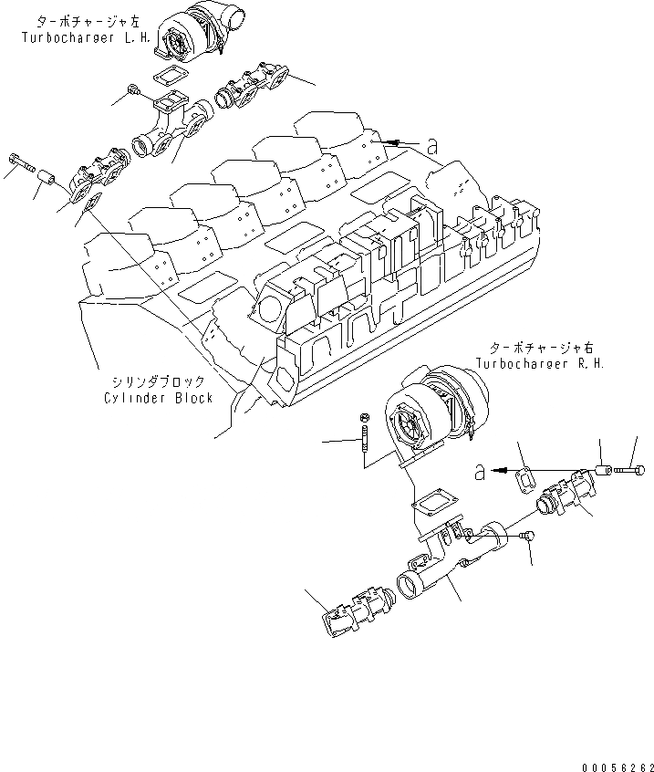 Схема запчастей Komatsu SAA12V140E-3A - ВЫПУСКНОЙ КОЛЛЕКТОР (БЕЗ ДАТЧИКА) ДВИГАТЕЛЬ