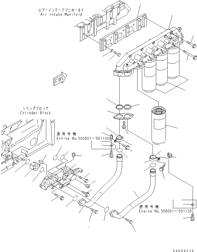 Схема запчастей Komatsu SAA12V140E-3A - МАСЛ. ФИЛЬТР ДВИГАТЕЛЬ