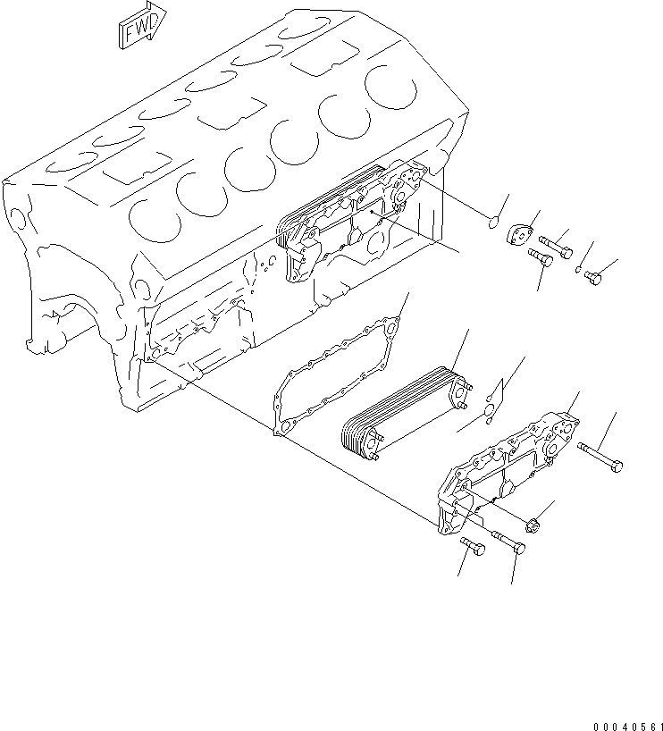 Схема запчастей Komatsu SAA12V140E-3A - МАСЛООХЛАДИТЕЛЬ ДВИГАТЕЛЬ