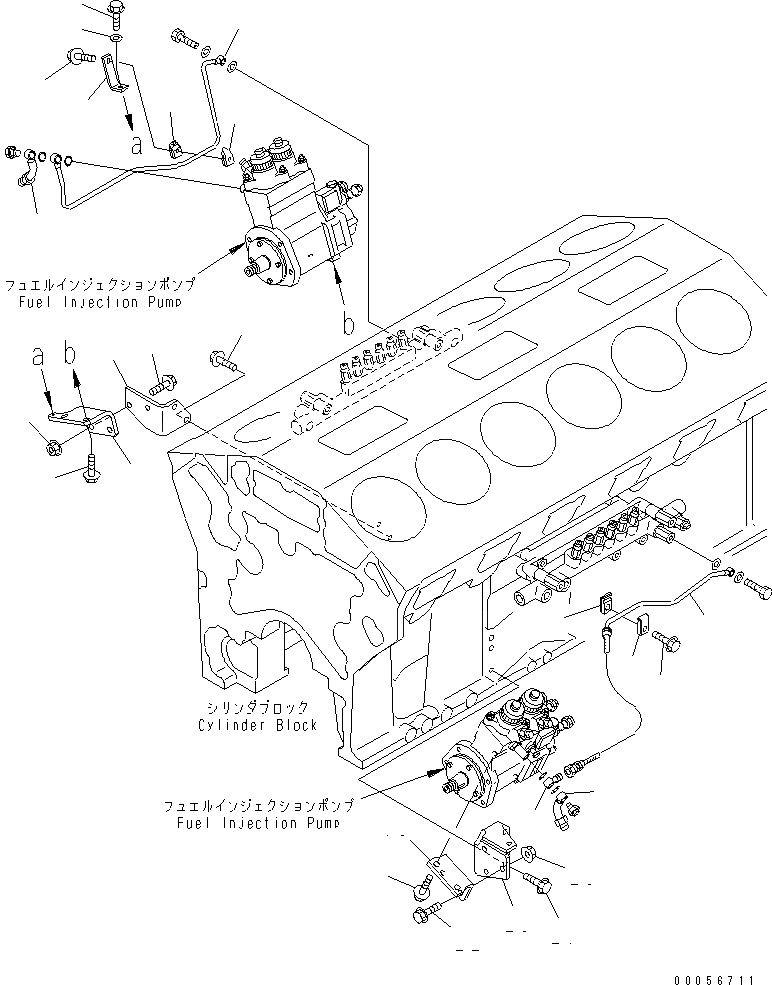 Схема запчастей Komatsu SAA12V140E-3A - ТОПЛ. НАСОС КОРПУС ДВИГАТЕЛЬ