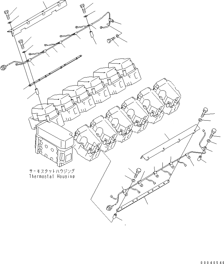 Схема запчастей Komatsu SAA12V140E-3A - ЭЛЕКТР. ЭЛЕКТРОПРОВОДКА (/)(№-) ДВИГАТЕЛЬ