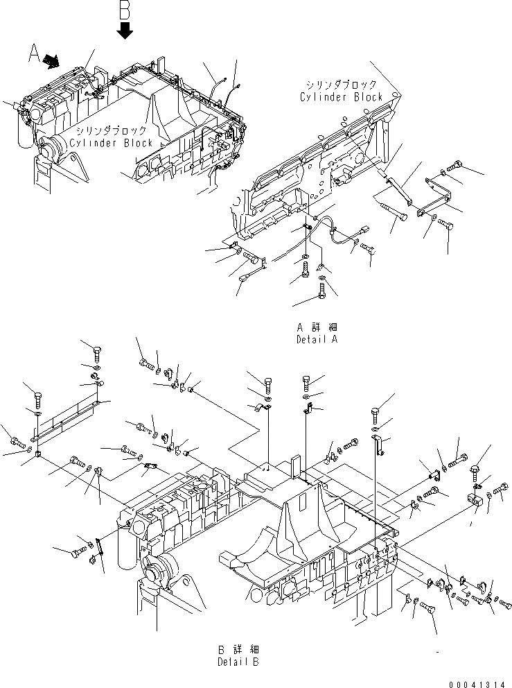 Схема запчастей Komatsu SAA12V140E-3A - ЭЛЕКТР. ЭЛЕКТРОПРОВОДКА (/) ДВИГАТЕЛЬ
