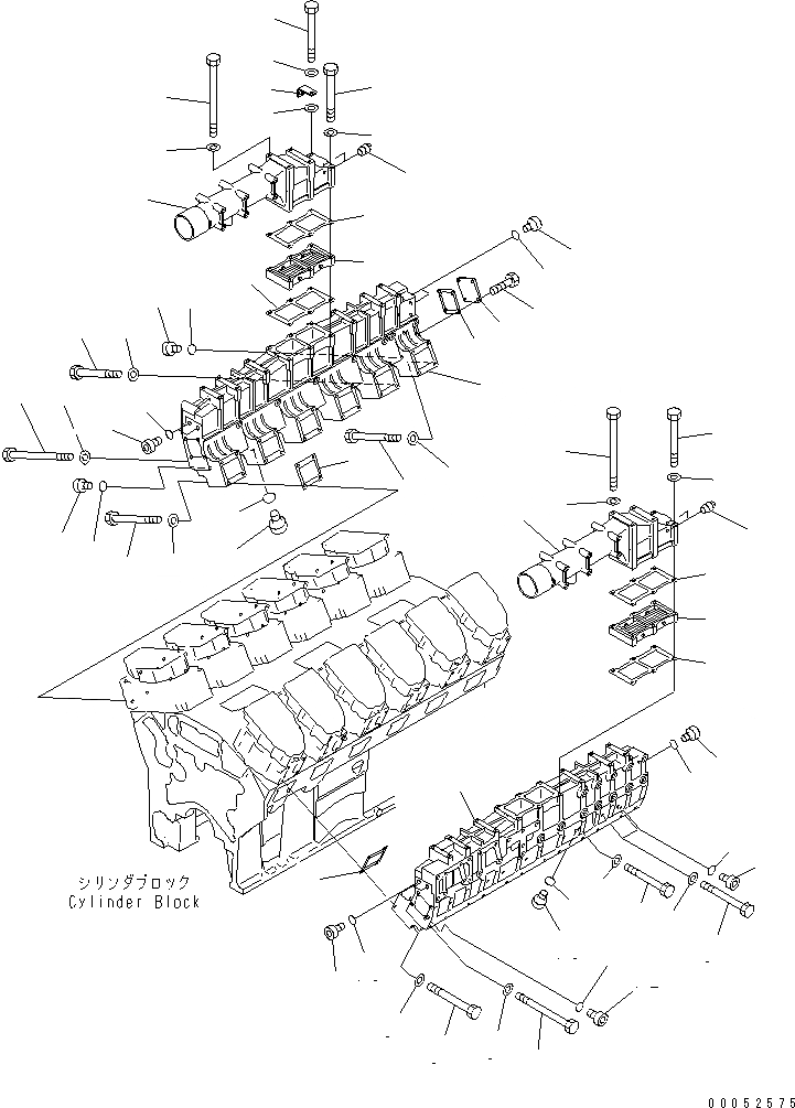 Схема запчастей Komatsu SAA12V140E-3B-02 - ТРУБОПРОВОД ВПУСКА ВОЗДУХА(№-) ДВИГАТЕЛЬ