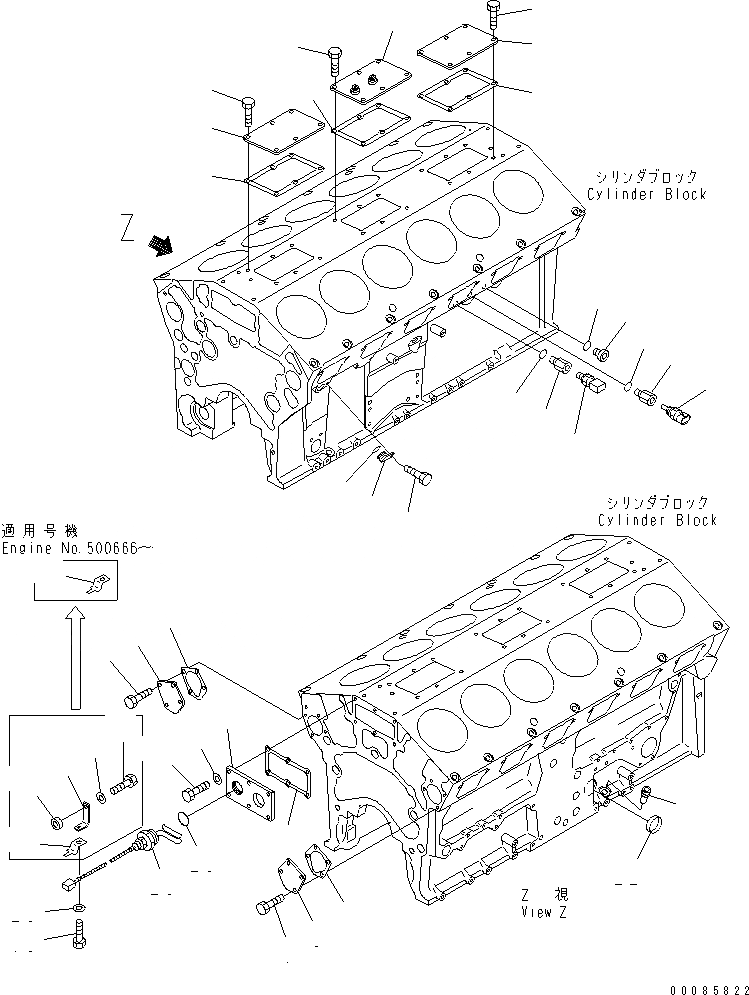 Схема запчастей Komatsu SAA12V140E-3B-02 - ЭЛЕМЕНТЫ БЛОКА ЦИЛИНДРОВ (МАСЛ. ДАТЧИК¤ ПЕРЕКЛЮЧАТЕЛЬ И ВОДЯНОЙ ПОДОГРЕВАТЕЛЬ)(№-) ДВИГАТЕЛЬ