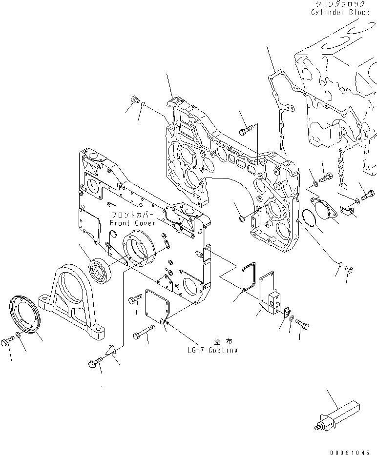 Схема запчастей Komatsu SAA12V140E-3B-02 - КОРПУС ШЕСТЕРЕНН. ПЕРЕДАЧИ И ЭЛЕМЕНТЫ ПЕРЕДН. КРЫШКИ (EX.POOR F(ВОДН.+DUST) (HARD ВОДН. ARRANGE )(№8-) ДВИГАТЕЛЬ