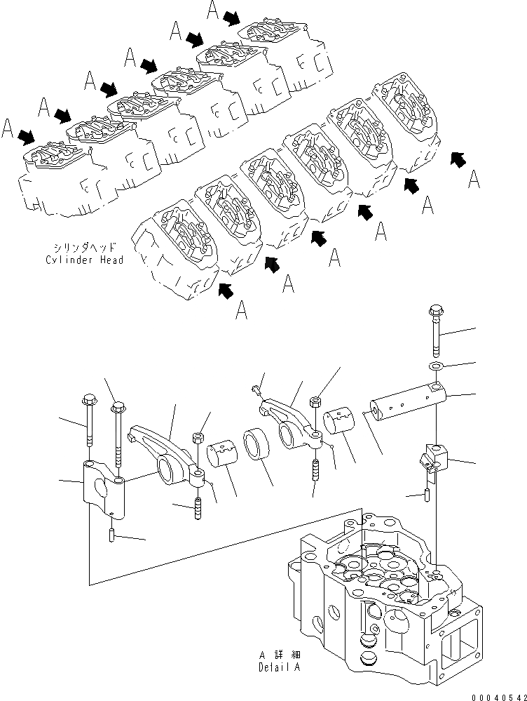 Схема запчастей Komatsu SAA12V140E-3B-02 - КОРОМЫСЛО ДВИГАТЕЛЬ