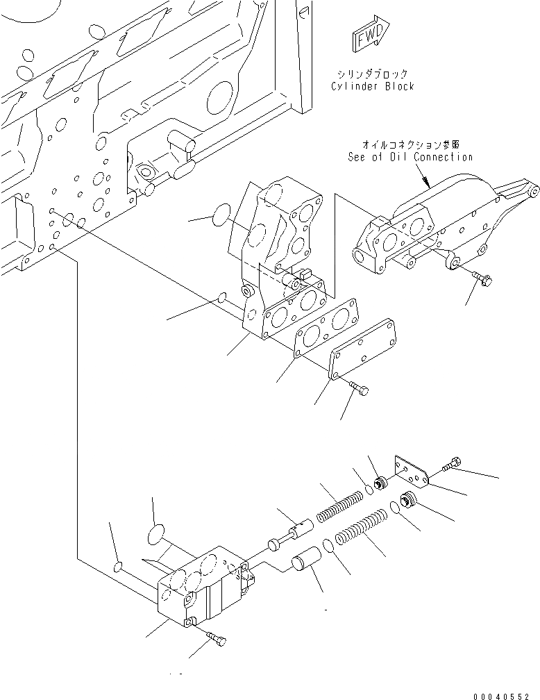 Схема запчастей Komatsu SAA12V140E-3B-02 - МАСЛ. АДАПТЕР(№-) ДВИГАТЕЛЬ