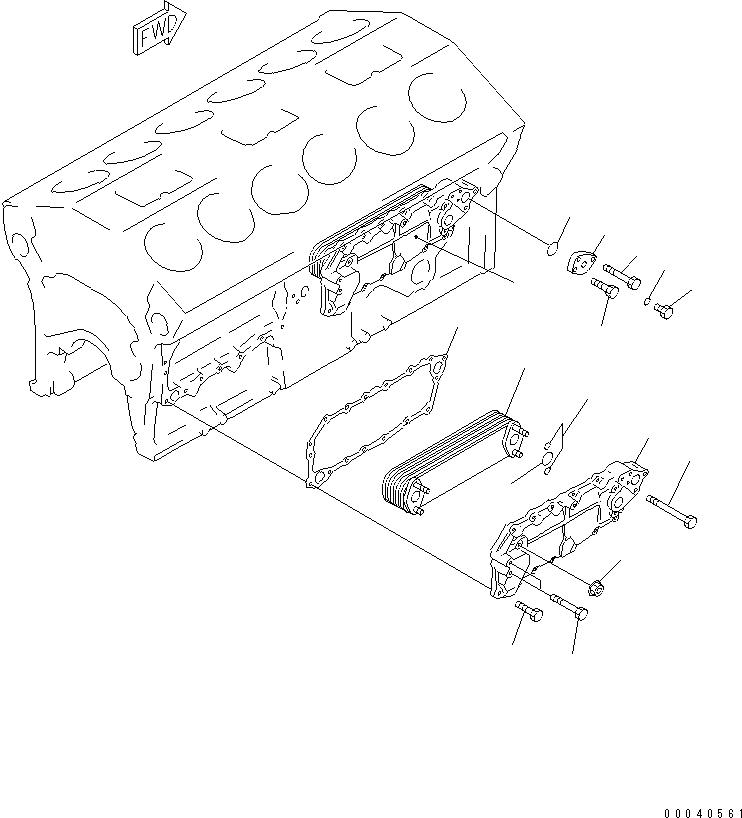 Схема запчастей Komatsu SAA12V140E-3B-02 - МАСЛООХЛАДИТЕЛЬ ДВИГАТЕЛЬ