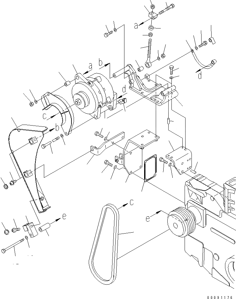 Схема запчастей Komatsu SAA12V140E-3B-02 - КРЕПЛЕНИЕ ГЕНЕРАТОРА (9A) (ЕС SAFTY REGULATION)(№-) ДВИГАТЕЛЬ