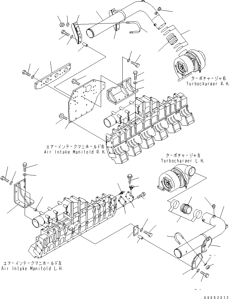 Схема запчастей Komatsu SAA12V140E-3C-02 - ВПУСК ВОЗДУХА СОЕДИН-Е И ДАТЧИК(№-) ДВИГАТЕЛЬ