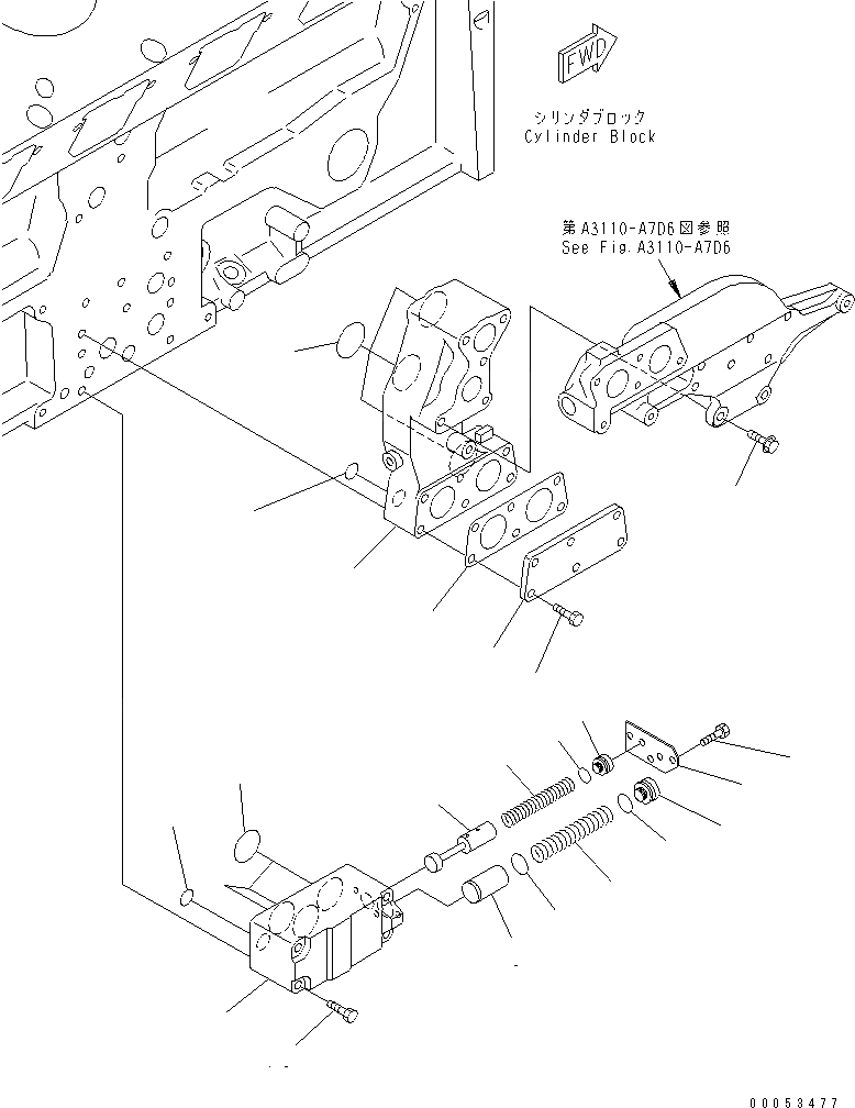 Схема запчастей Komatsu SAA12V140E-3C-02 - МАСЛ. АДАПТЕР(№-) ДВИГАТЕЛЬ