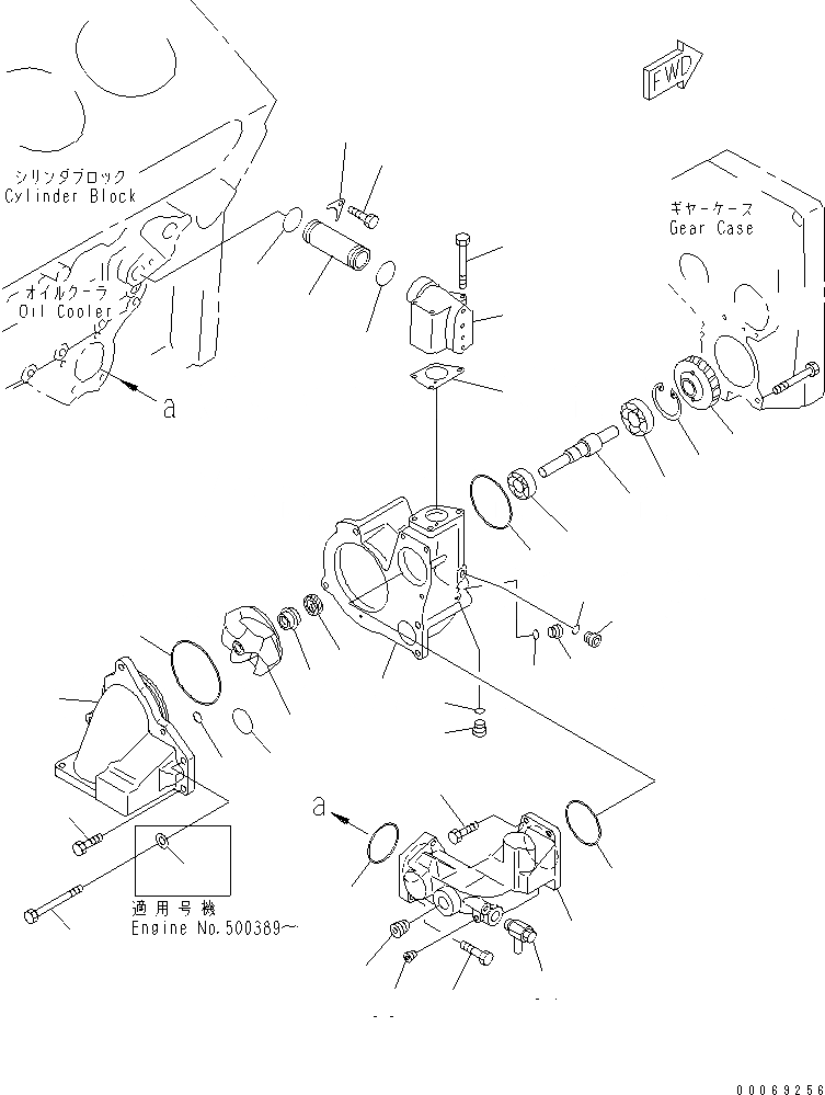 Схема запчастей Komatsu SAA12V140E-3C-02 - ВОДЯНАЯ ПОМПА(№-) ДВИГАТЕЛЬ