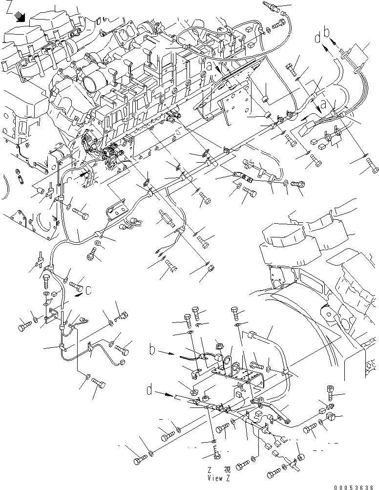 Схема запчастей Komatsu SAA12V140E-3C-02 - ЭЛЕКТР. ЭЛЕКТРОПРОВОДКА (/) (ОСНОВН. Э/ПРОВОДКА ГРУППА) (ЛЕВ. ГРУПП.)(№-) ДВИГАТЕЛЬ