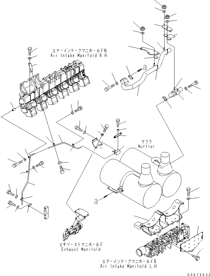 Схема запчастей Komatsu SAA12V140E-3E-02 - КРЕПЛЕНИЕ ГЛУШИТЕЛЯ КОРПУС И ДРЕНАЖН. ТРУБЫ(№8-) ДВИГАТЕЛЬ