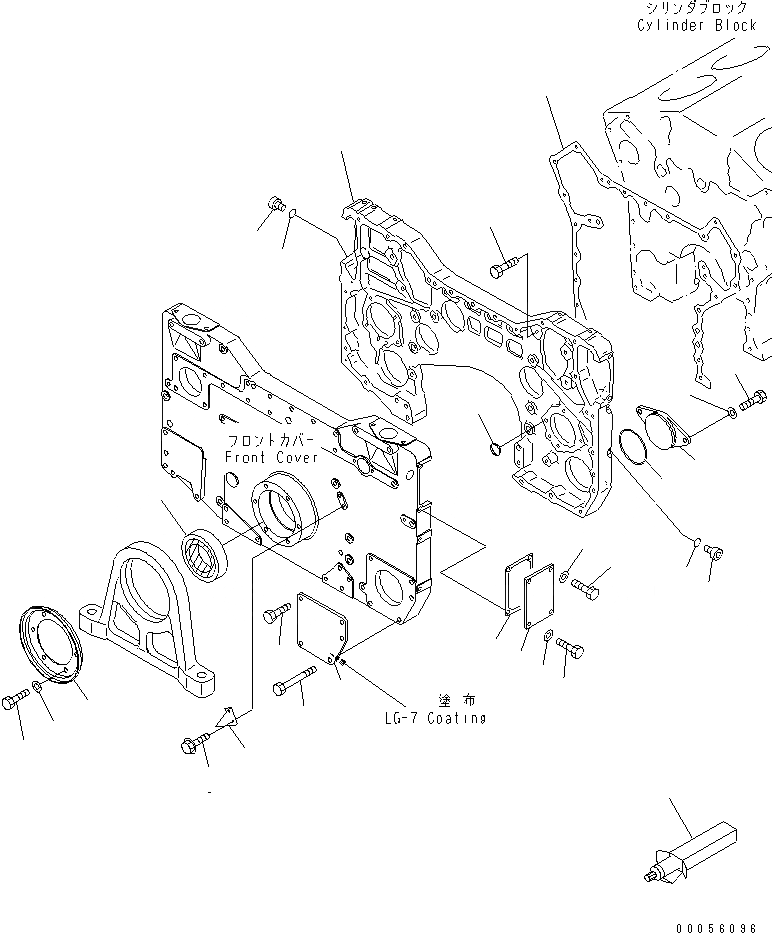 Схема запчастей Komatsu SAA12V140E-3E-02 - КОРПУС ШЕСТЕРЕНН. ПЕРЕДАЧИ И ЭЛЕМЕНТЫ ПЕРЕДН. КРЫШКИ(№7-) ДВИГАТЕЛЬ