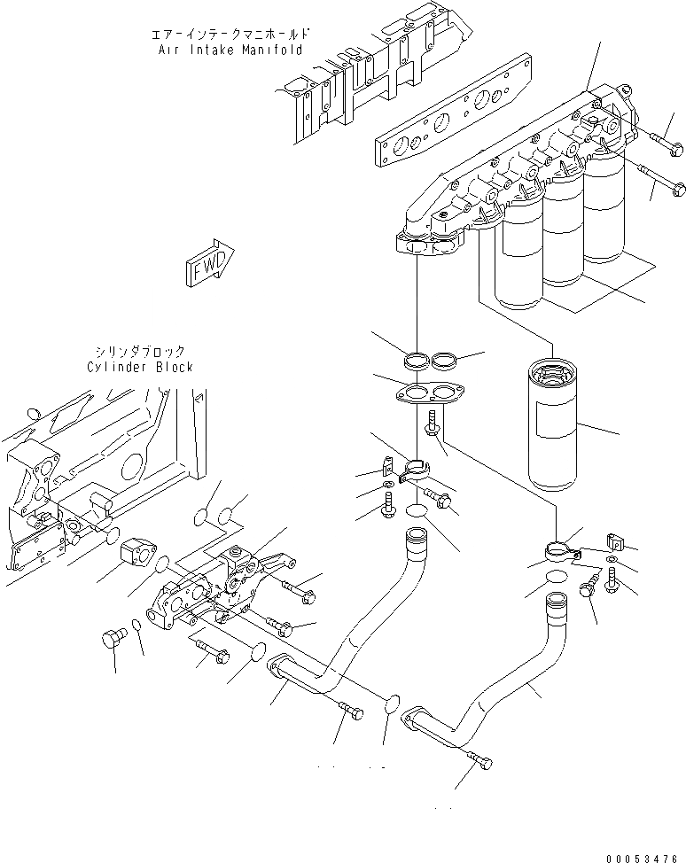 Схема запчастей Komatsu SAA12V140E-3E-02 - МАСЛ. ФИЛЬТР(№-) ДВИГАТЕЛЬ