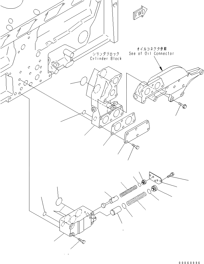Схема запчастей Komatsu SAA12V140E-3E-02 - МАСЛ. АДАПТЕР(№-) ДВИГАТЕЛЬ