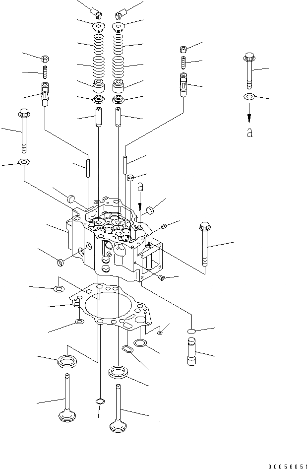 Схема запчастей Komatsu SAA12V140E-3D-02 - ГОЛОВКА ЦИЛИНДРОВ(№7-) ДВИГАТЕЛЬ