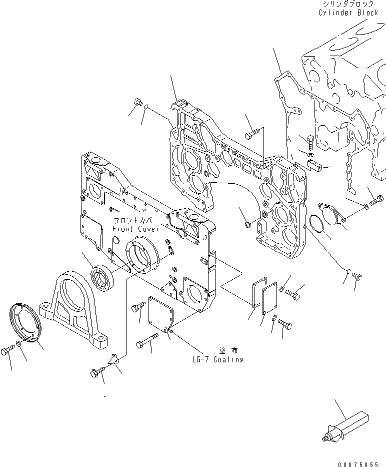 Схема запчастей Komatsu SAA12V140E-3D-02 - КОРПУС ШЕСТЕРЕНН. ПЕРЕДАЧИ И ЭЛЕМЕНТЫ ПЕРЕДН. КРЫШКИ (EXTRA ПЛОХ. ТОПЛИВО И HEAD ВОДН. AREA ARRANGEMENT)(№8-) ДВИГАТЕЛЬ