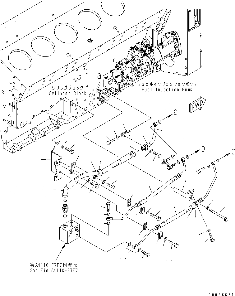 Схема запчастей Komatsu SAA12V140E-3D-02 - ТОПЛИВОПРОВОД. (ПРАВ. ГРУПП.)(№7-) ДВИГАТЕЛЬ