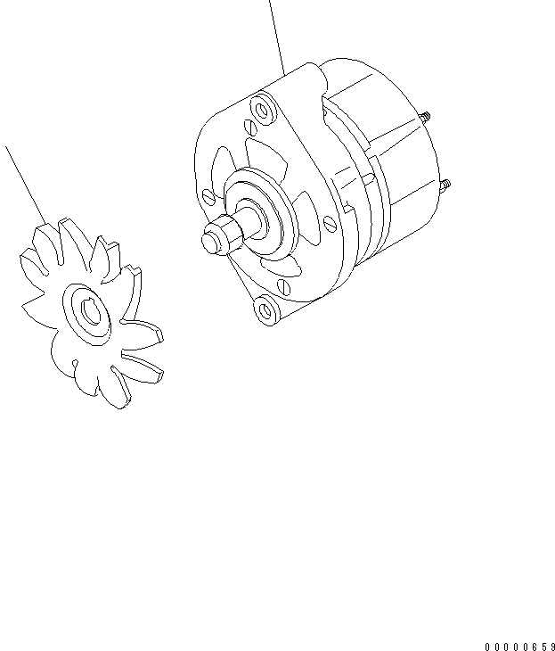 Схема запчастей Komatsu SAA4D102E-2-PW - ГЕНЕРАТОР ДВИГАТЕЛЬ