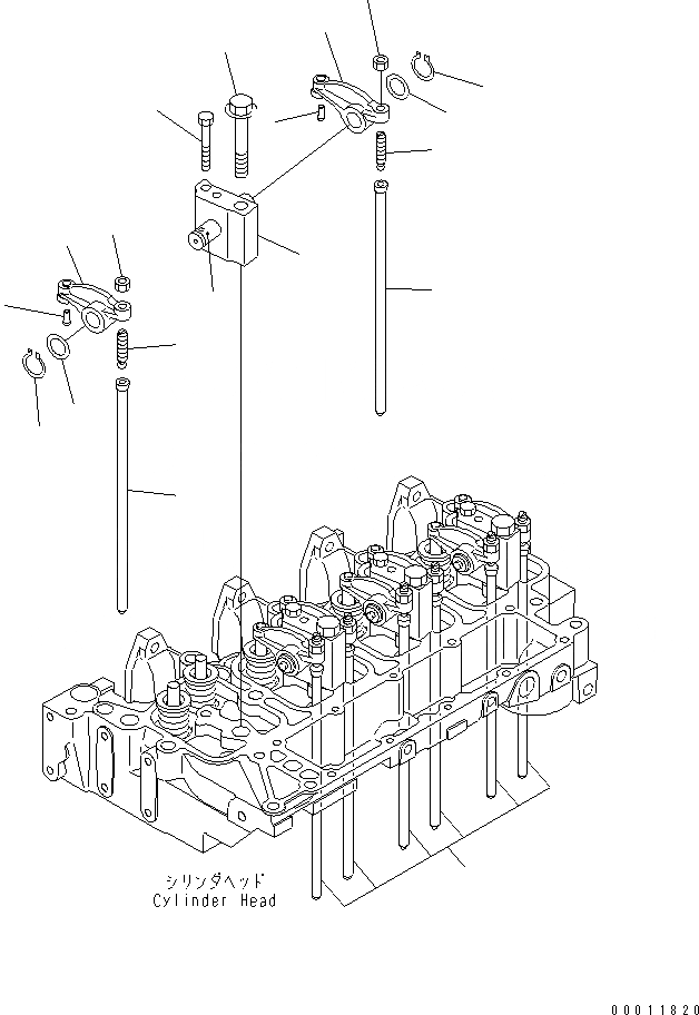 Схема запчастей Komatsu SAA4D102E-2E-4 - КОРОМЫСЛО(№7777-) ДВИГАТЕЛЬ