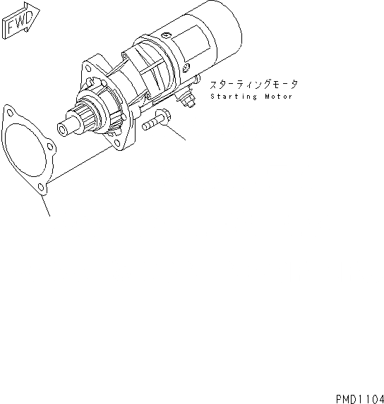 Схема запчастей Komatsu SAA4D102E-2B-4 - КРЕПЛЕНИЕ СТАРТЕРА (.KW)(№7777-998) ДВИГАТЕЛЬ