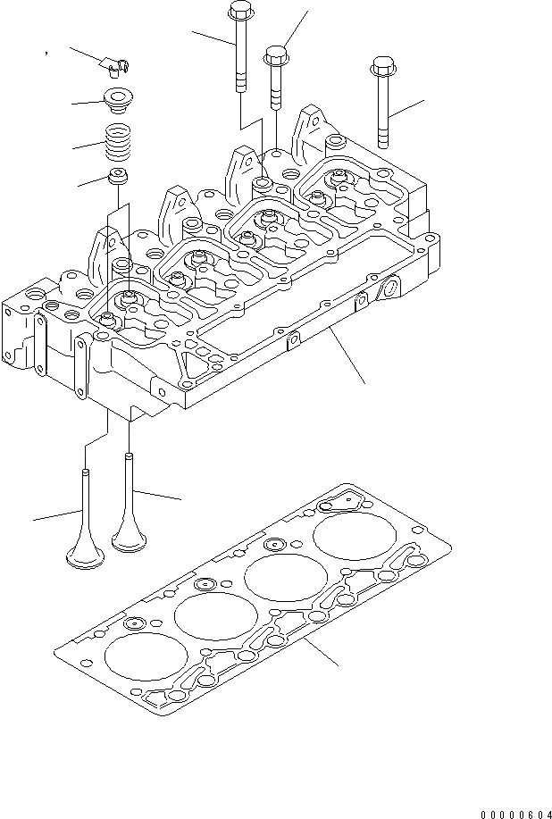 Схема запчастей Komatsu SAA4D102E-2-W6 - ГОЛОВКА ЦИЛИНДРОВ ДВИГАТЕЛЬ