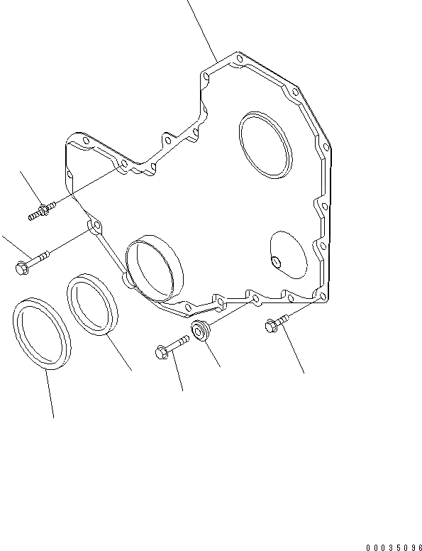 Схема запчастей Komatsu SAA4D102E-2-W3 - ПЕРЕДН. ПРИВОД COVER(№9-) ДВИГАТЕЛЬ