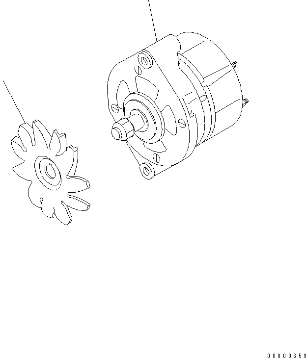 Схема запчастей Komatsu SAA4D102E-2-W3 - ГЕНЕРАТОР ДВИГАТЕЛЬ