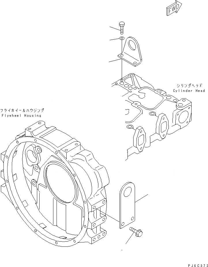 Схема запчастей Komatsu SAA4D102E-2B-B4 - ПОДЪЕМ КОРПУС(№7777-) ДВИГАТЕЛЬ