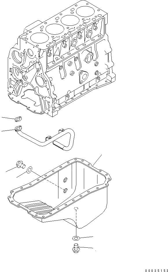 Схема запчастей Komatsu SAA4D102E-2-W5 - МАСЛЯНЫЙ ПОДДОН И ВСАСЫВАЮЩИЙ ПАТРУБОК(№9-) ДВИГАТЕЛЬ