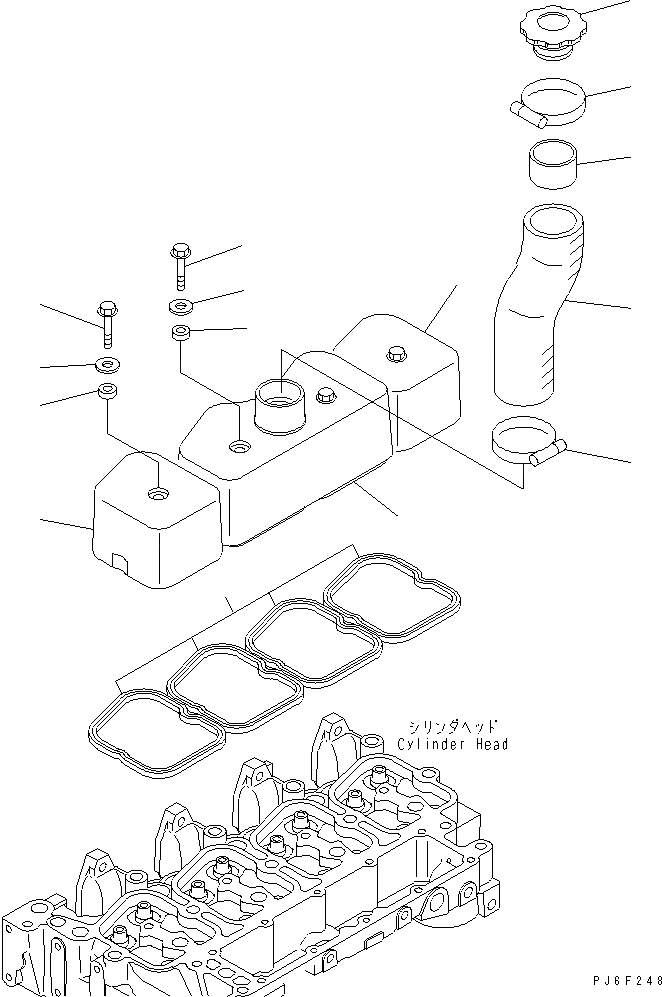 Схема запчастей Komatsu SAA4D102E-2E-4 - КРЫШКА ГОЛОВКИ(№8-) ДВИГАТЕЛЬ
