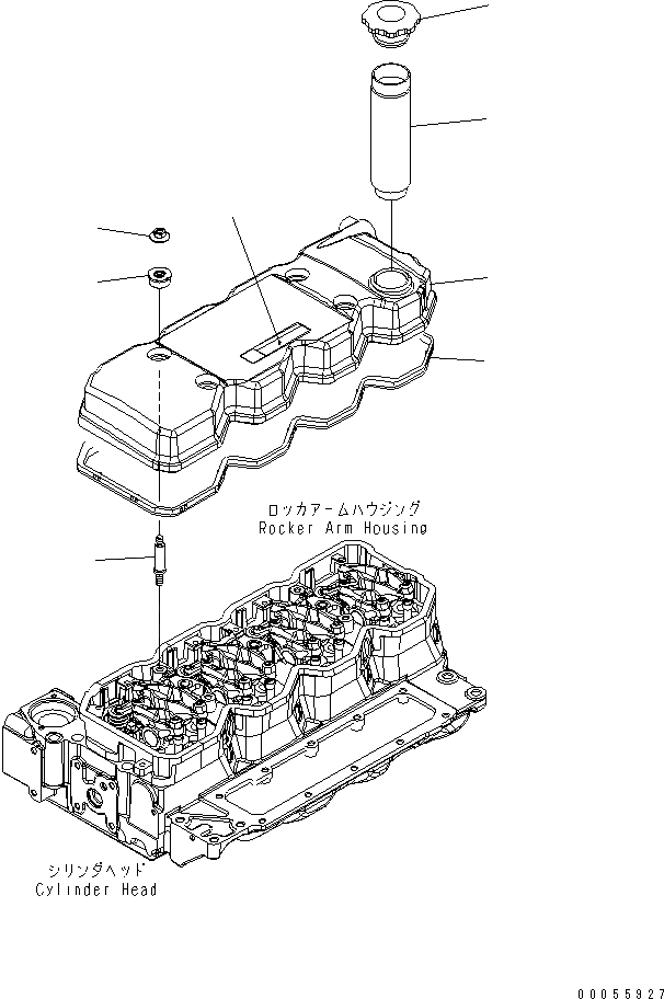 Схема запчастей Komatsu SAA4D107E-1A-WK - КРЫШКА ГОЛОВКИ (ДЛЯ КРОМЕ ЯПОН.) ДВИГАТЕЛЬ