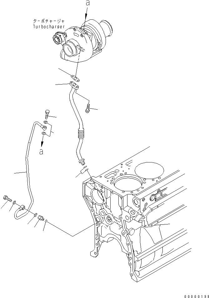 Схема запчастей Komatsu SAA4D102E-2F-4 - МАСЛОПРОВОДЯЩИЕ ТРУБКИ ТУРБОНАГНЕТАТЕЛЯ(№8-) ДВИГАТЕЛЬ