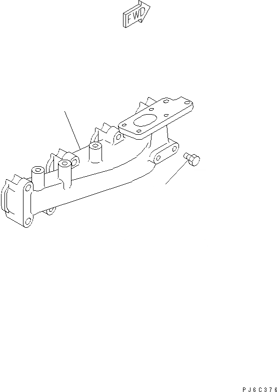 Схема запчастей Komatsu SAA4D102E-2A-B4 - ВЫПУСКНОЙ КОЛЛЕКТОР(№7777-) ДВИГАТЕЛЬ