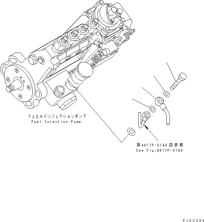 Схема запчастей Komatsu SAA4D102E-2A-B4 - НАСОС ПОДКАЧКИ ТОПЛИВА КРЕПЛЕНИЕ(№7777-) ДВИГАТЕЛЬ