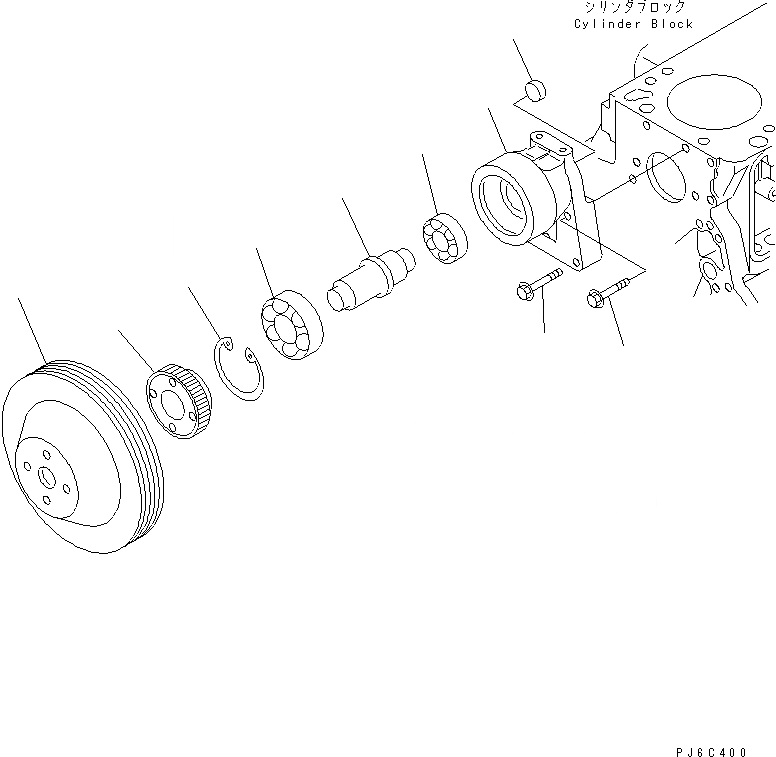 Схема запчастей Komatsu SAA4D102E-2A-B4 - ПРИВОД ВЕНТИЛЯТОРА ШКИВ(№7777-) ДВИГАТЕЛЬ