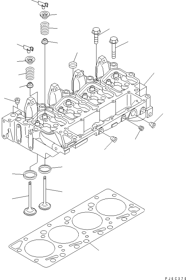 Схема запчастей Komatsu SAA4D102E-2G-4 - ГОЛОВКА ЦИЛИНДРОВ ДВИГАТЕЛЬ