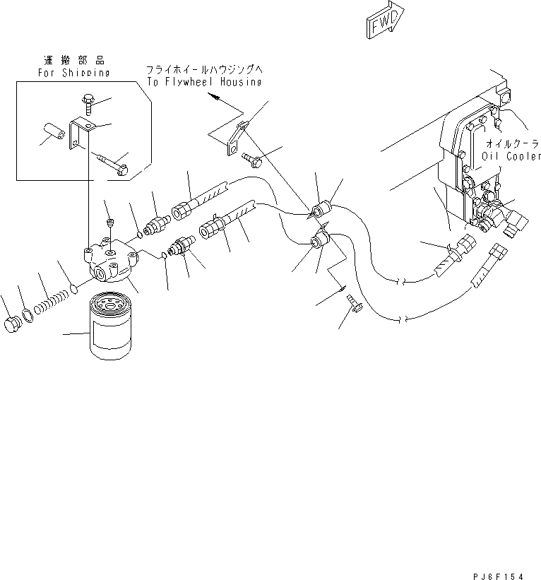 Схема запчастей Komatsu SAA4D102E-2D-4 - МАСЛ. ФИЛЬТР И ТРУБЫ(№9-) ДВИГАТЕЛЬ