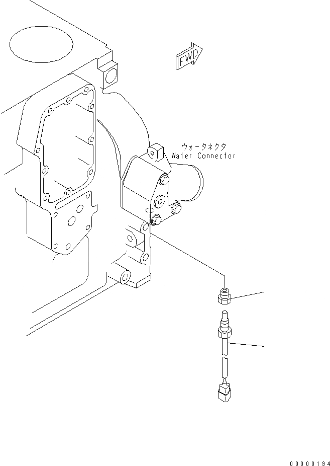 Схема запчастей Komatsu SAA4D102E-2G-4 - ВОДН. TEPERATURE ДАТЧИК(№-) ДВИГАТЕЛЬ