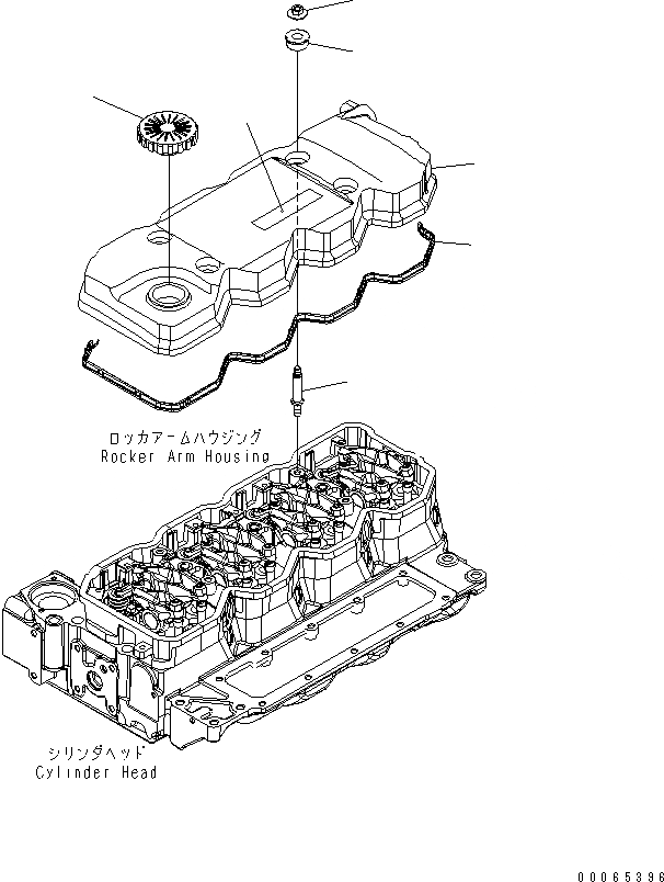 Схема запчастей Komatsu SAA4D107E-1B-W - КРЫШКА ГОЛОВКИ (ДЛЯ ЯПОН.)(№8-) ДВИГАТЕЛЬ