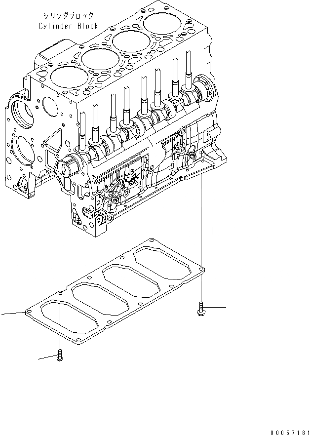 Схема запчастей Komatsu SAA4D107E-1B-W - БЛОК ЦИЛИНДРОВ ПЛАСТИНА ДВИГАТЕЛЬ