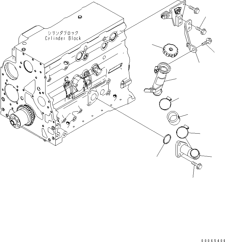 Схема запчастей Komatsu SAA4D107E-1B-W - МАСЛОНАЛИВНОЙ ПАТРУБОК БЛОК(№8-) ДВИГАТЕЛЬ