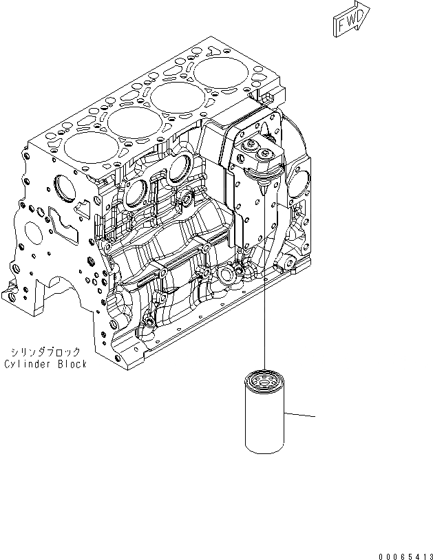 Схема запчастей Komatsu SAA4D107E-1B-W - МАСЛ. ФИЛЬТР(№8-) ДВИГАТЕЛЬ